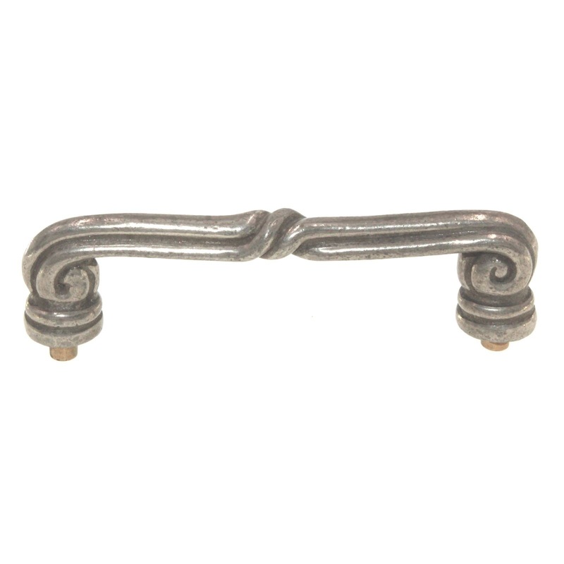 Anne at Home Mai-Oui 3 Ctr Twisted Metal Cabinet Arch Pull Pewter Bright 1027-8