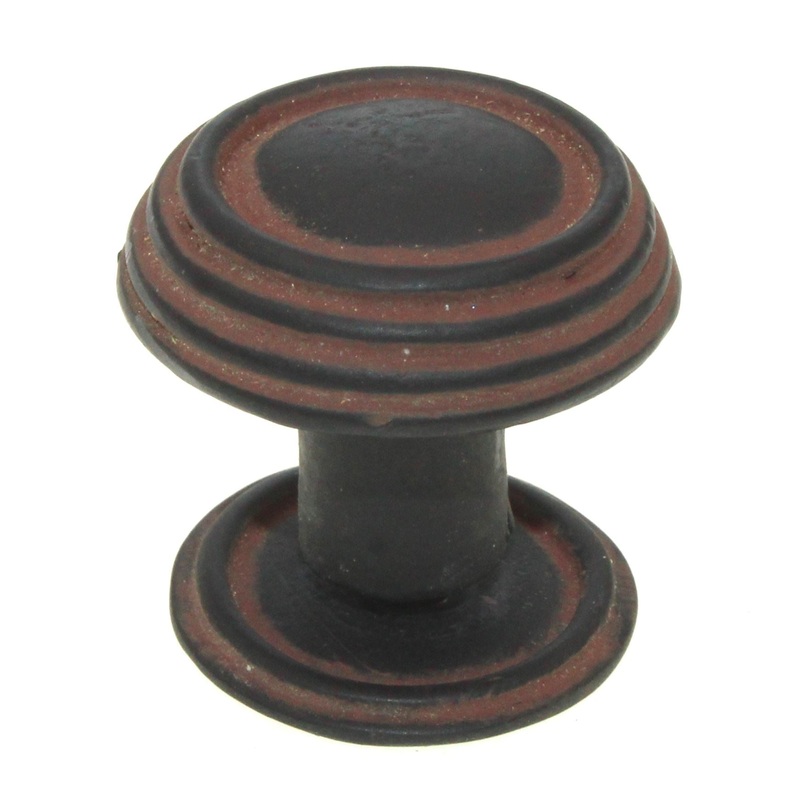 Anne at Home Rustic Sonnet 1 1/4 Knob Black with Terra Cotta Wash 1302-730