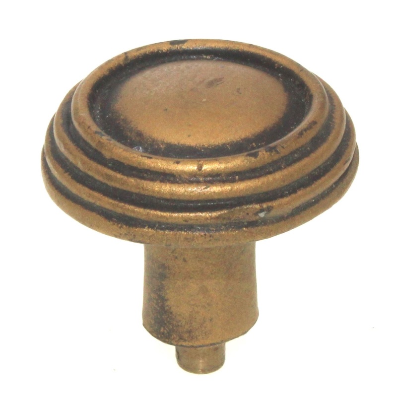 Anne at Home Rustic Sonnet Large 1 1/4 Ringed Cabinet Knob Antique Gold 1302-21
