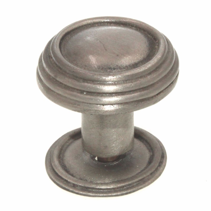 Anne at Home Rustic Sonnet Large 1 1/4 Ringed Cabinet Knob Satin Pewter 1302-20