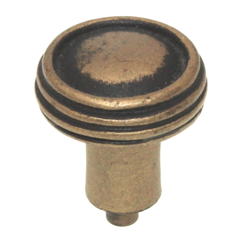 Anne at Home Rustic Sonnet Small 1 Ringed Cabinet Knob Antique Gold 1300-21