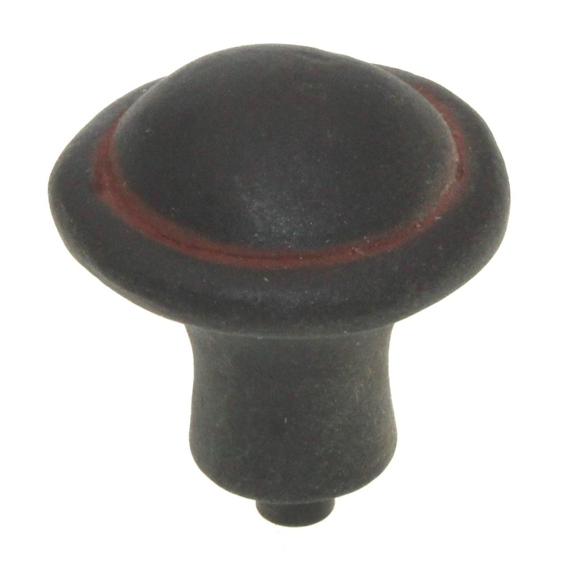 Anne at Home Une Grande Button 1 1/8 Knob Black with Cherry Wash 1045-737