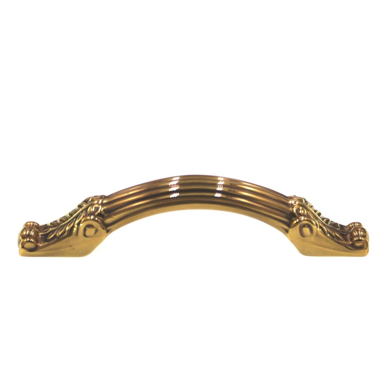 FKI Hardware Richelieu Period Brass Sherwood Antique 3 Ctr Cabinet Pull F117