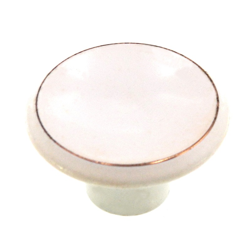 Vintage Amerock Heriloom White with Gold Accent  1 9/16 Cabinet Knob BP552-C1