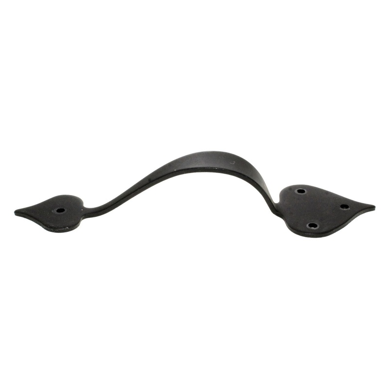 Acorn Mfg Forged Iron Heart Door Pull Light Weight 6 11/16 Ctr. Black APEBP