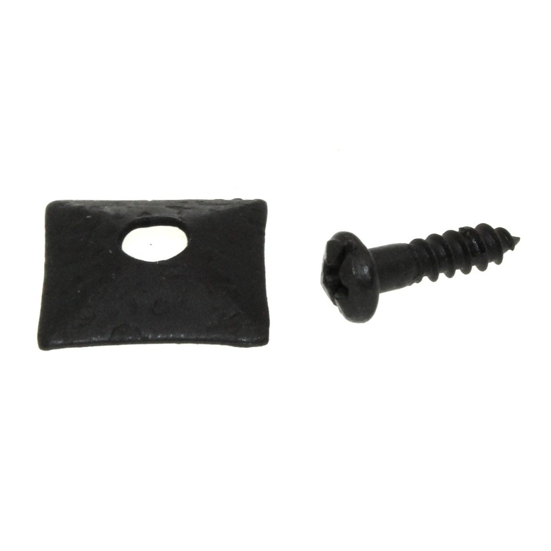 Acorn Mfg Forged Iron Small Square Door Boss 3/4 Knob Backplate Black RMBBP