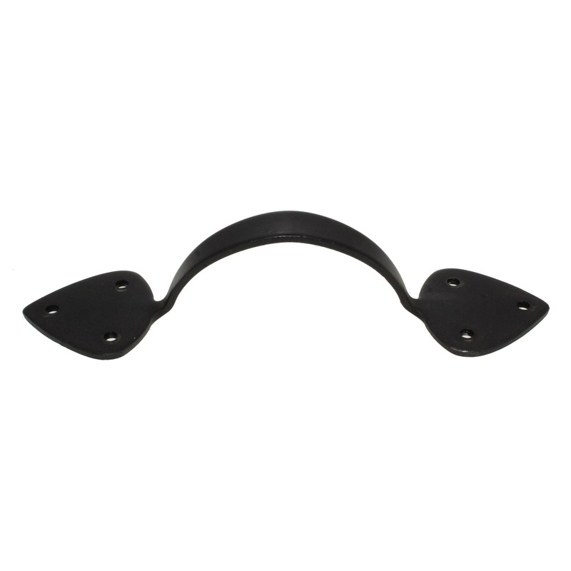 Acorn Mfg Forged Iron Spade Door Pull Light Weight 6 7/8 Ctr. Matte Black APDBP