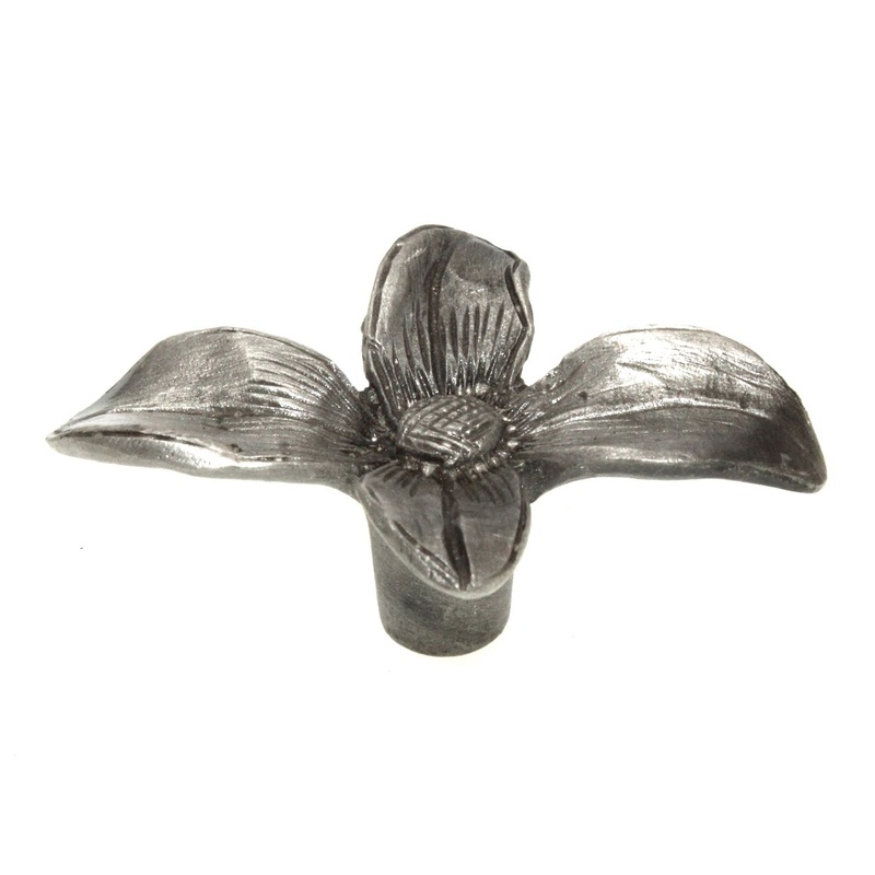 Acorn Mfg Realistic Dogwood Flower 2 Cabinet Knob Antique Pewter APQPP