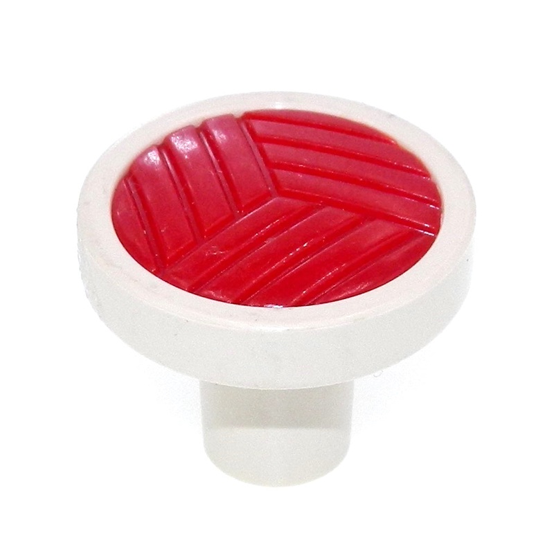 Amerock Elan Almond and Red 1-1/8 Round Plastic Cabinet Knob Pull BP8694-PAR