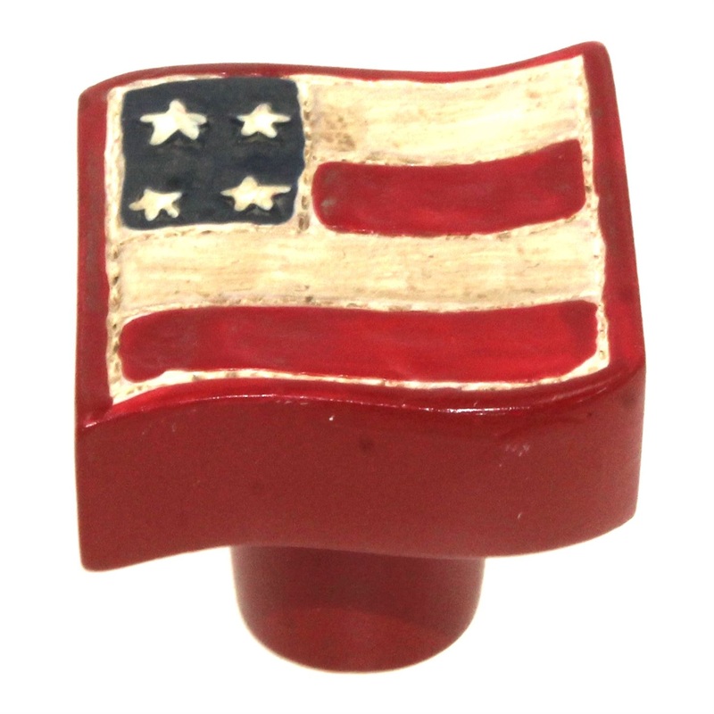 Amerock Hero’Z Hand Painted American Flag 1 3/8 Cabinet Knob BP9396-HP