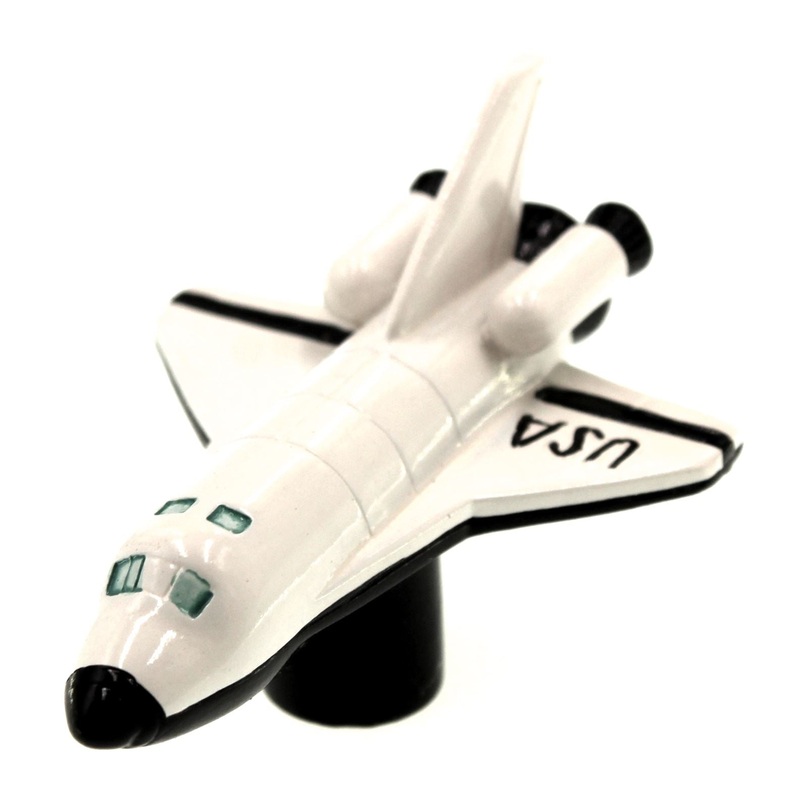 Amerock Hero’Z Hand Painted White Space Shuttle 2 3/4 Cabinet Knob BP9388-HP