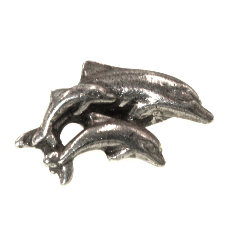 Anne at Home Animals Dolphin Family 1 3/4 Cabinet Knob Pewter Bright 391-8