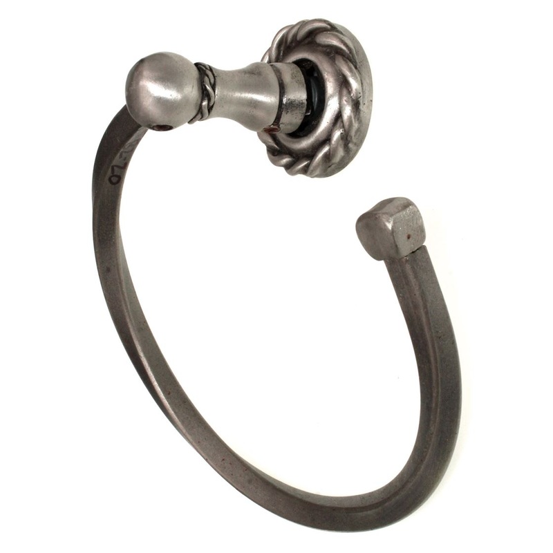Anne at Home Artisan Roguery Rope 6 1/2 Bath Towel Ring Satin Pewter 1583-20