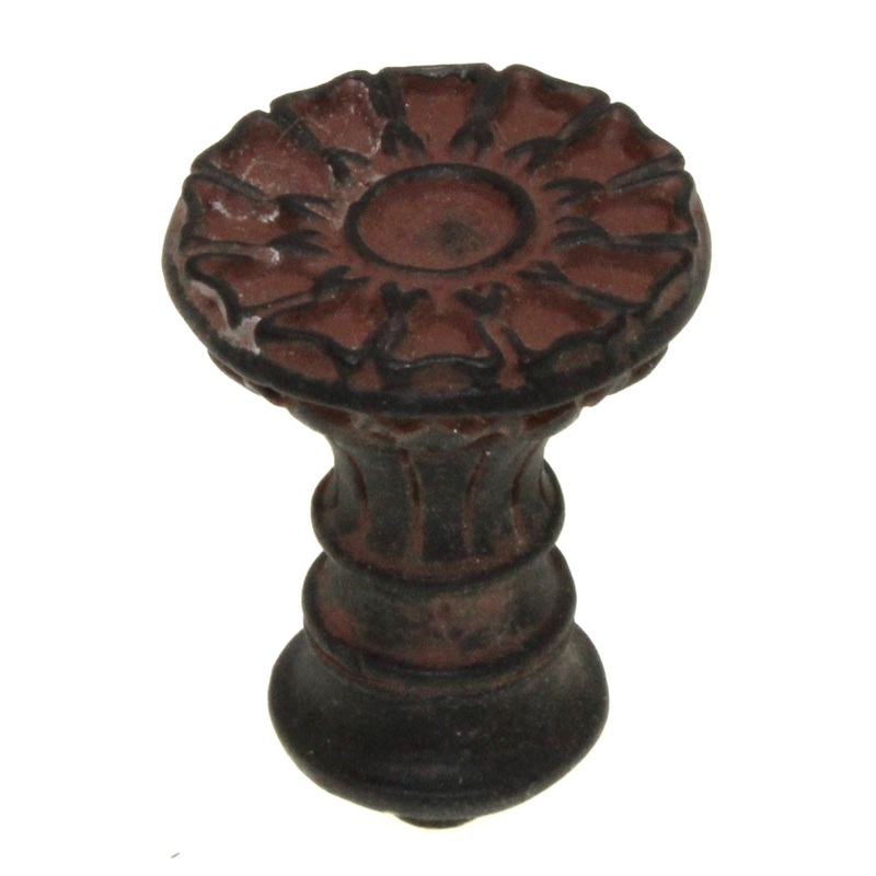 Anne at Home European Corinthia Small 1 Knob Black with Terra Cotta 1135-730