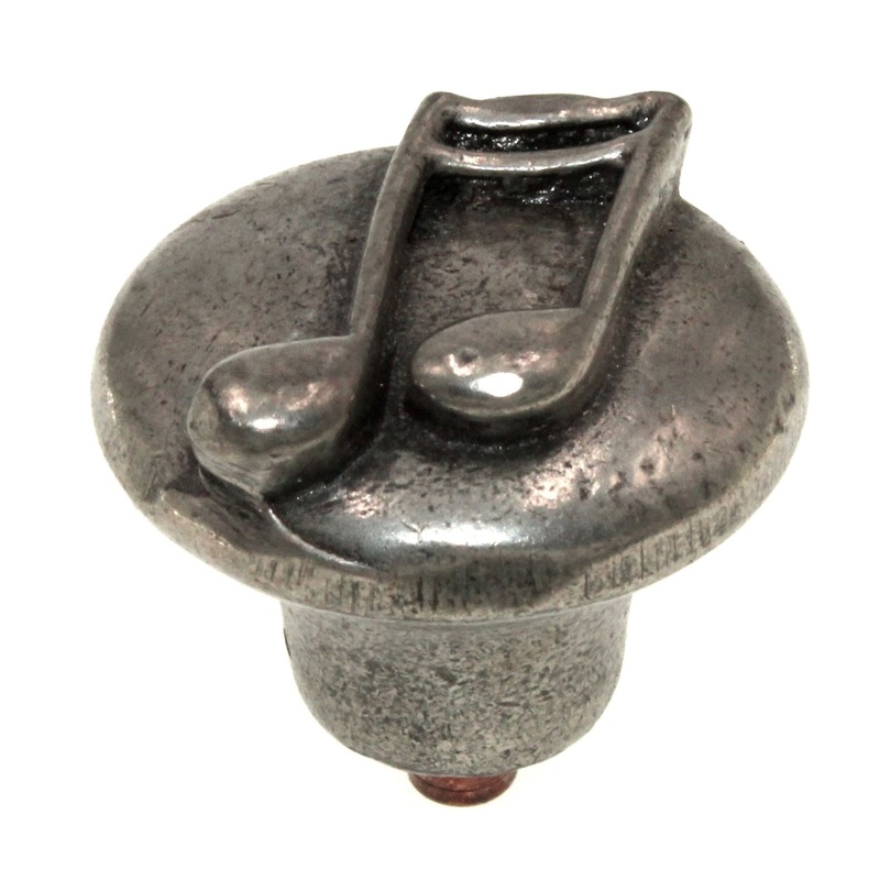 Anne at Home Hardware Music Double Notes 1 1/4 Cabinet Knob Pewter Bright 610-8