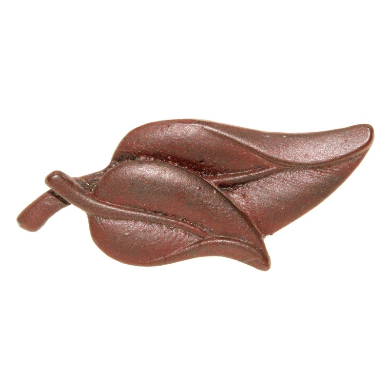 Anne at Home Hardware Nature Double Leaves Large 2 1/2 Cabinet Knob Rust 510-9