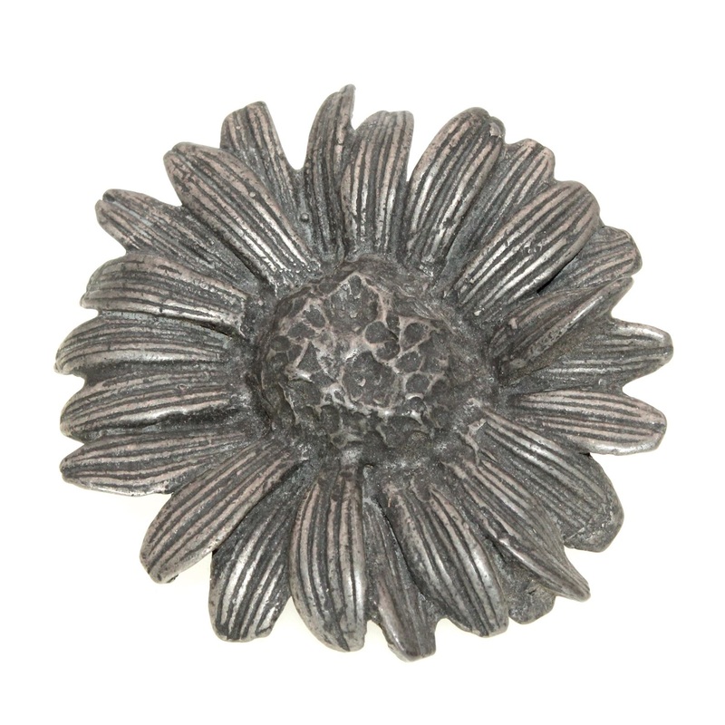 Anne at Home Nature Daisy Large 2 3/4 Cabinet Knob Pewter Matte 034-1