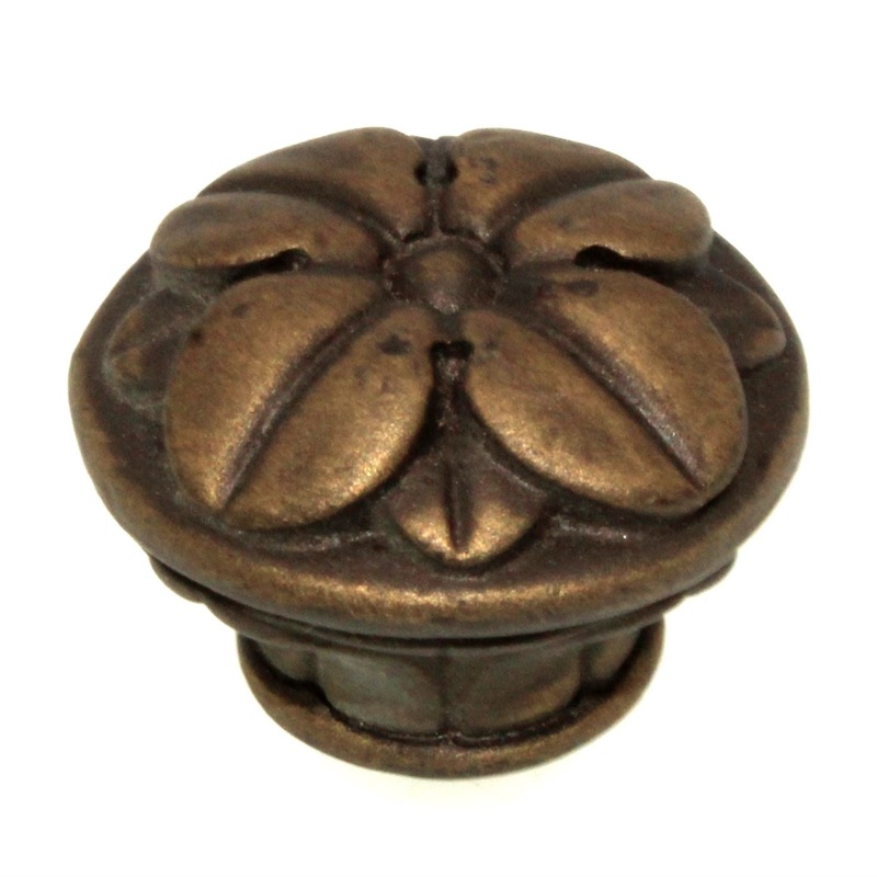 Anne at Home Nature Pompeii Large 1 1/4 Leaf Cabinet Knob Bronze Rubbed 1242-3