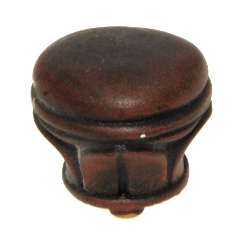 Anne at Home Nature Pompeii Small Plain 1 Leaf Cabinet Knob Iron Red 1243-22