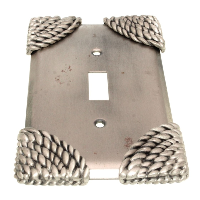 Anne at Home Nautical Roguery Rope Light Switch Wall Plate Satin Pewter 5005A-20