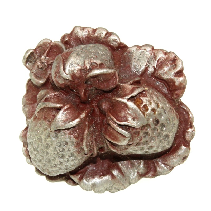 Anne at Home New Strawberry 1 1/2 Cabinet Knob Pewter with Cherry Wash 716-137