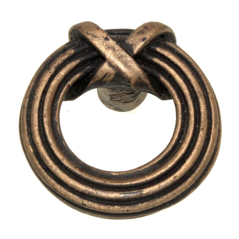 Anne at Home Rustic Sonnet 1 5/8 Ribbon & Reed Ring Pull Antique Gold 1303-21