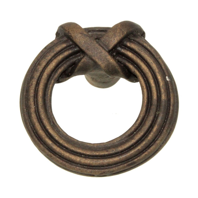 Anne at Home Rustic Sonnet 1 5/8 Ribbon & Reed Ring Pull Bronze Rubbed 1303-3