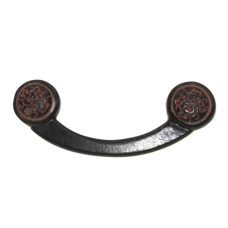 Anne at Home Sasha 3 Ctr. Cabinet Drop Pull Black with Terra Cotta Wash 708-730