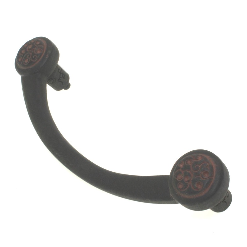 Anne at Home Sasha 5 (128mm) Ctr. Drop Pull Black with Terra Cotta Wash 292-730