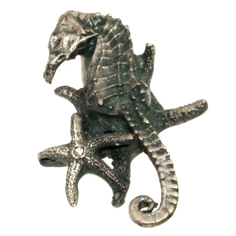 Anne at Home Seahorse Starfish Cluster 2 1/4 Cabinet Knob Pewter 394-134