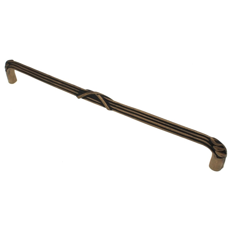 Anne at Home Sonnet 12 Ctr. Ribbon & Reed Cabinet Pull Antique Gold 1311-21