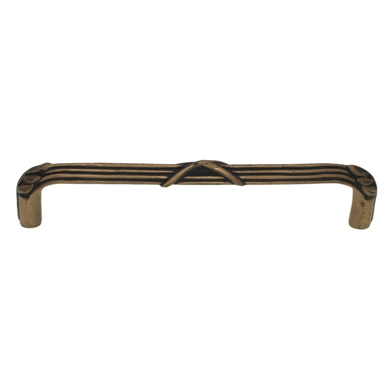 Anne at Home Sonnet 8 Ctr. Ribbon & Reed Cabinet Arch Pull Antique Gold 1310-21
