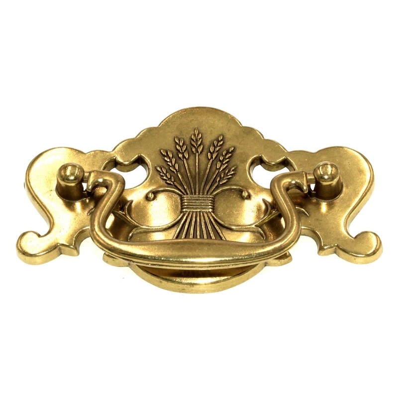 Continental Brass Wheat Bundle 3 Ctr. Drawer Bail Pull Antique English B20712