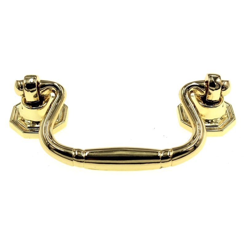 Liberty 2 1/2 (64mm) Ctr. Bail Pull with Rosettes Polished Brass P59089-PB