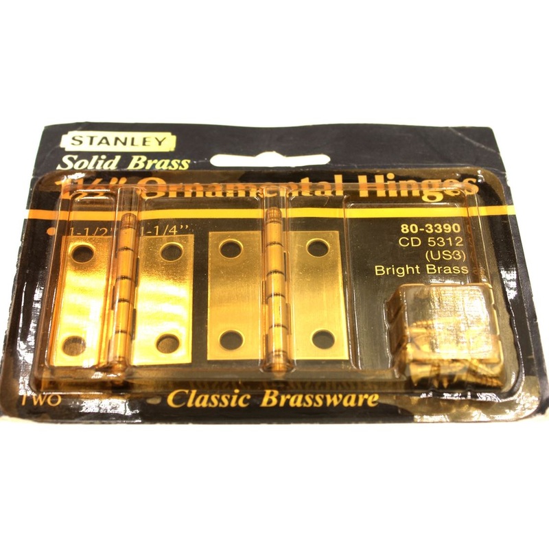 Pair Stanley 1 1/2 Solid Brass Ornamental Hinges Ball Tips CD5312-3
