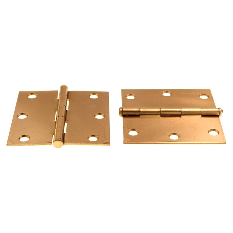 Pair Stanley 2 1/2 Cabinet Door Butt Hinges 2.5 X 2.5 Inch Satin Bronze 289-10