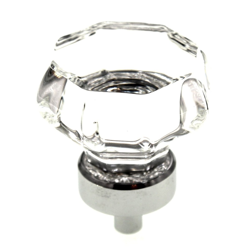 Belwith Keeler Luster 1 3/8 Round Glass Cabinet Knob Chrome Base B076570-GLCH
