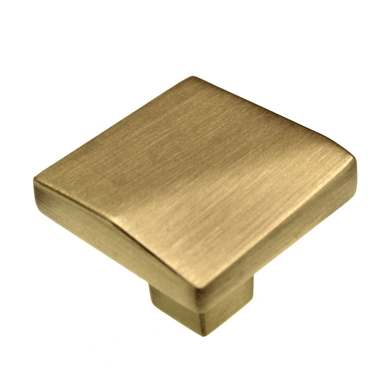 Belwith Keeler Veer 1 3/8 Square Cabinet Knob Brushed Golden Brass B077150-BGB