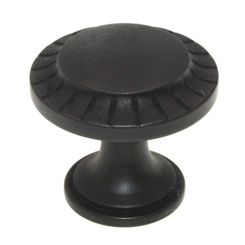 Belwith Keeler Vintage 1900 1 3/16 Solid Brass Knob Black Iron B056553-BI