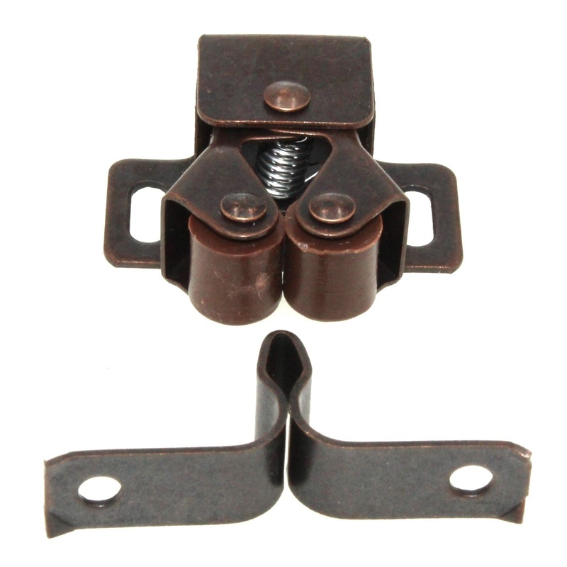 Hickory Hardware 1 Ctr. Double Roller Cabinet Catch Statuary Bronze P657-STB