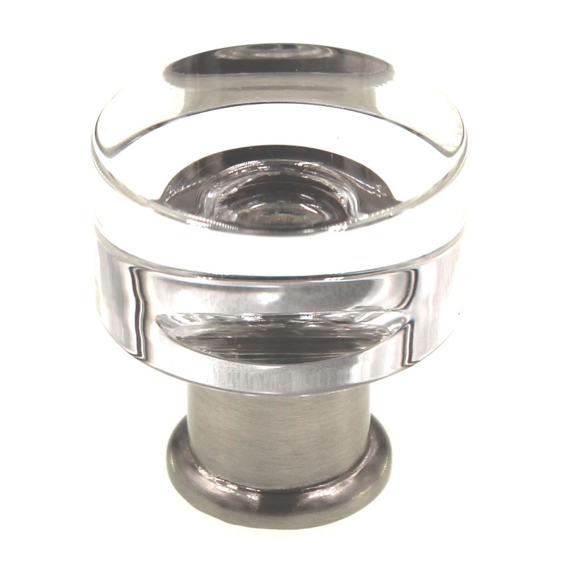 Hickory Hardware Midway 1 Cabinet Knob Crysacrylic Satin Nickel P3708-CASN