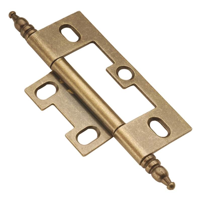 Hickory Hardware Self Mortise 2 1/2 Minaret Cabinet Hinges Antique Brass P8293-AB
