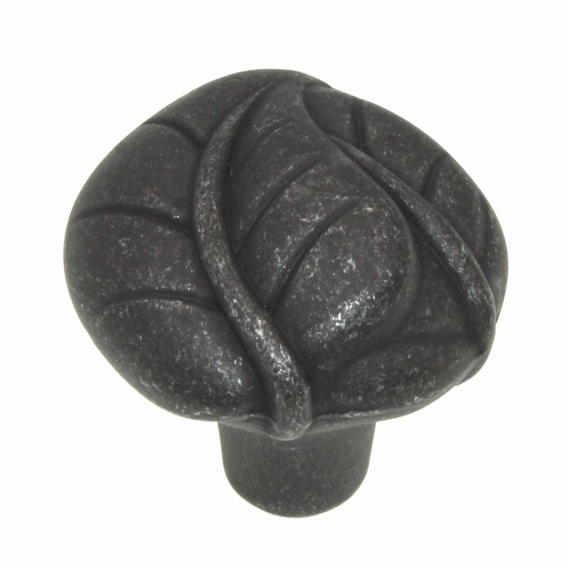 Hickory Hardware Touch of Spring 1 1/4 Leaf Cabinet Knob Vibra Pewter P7301-VP