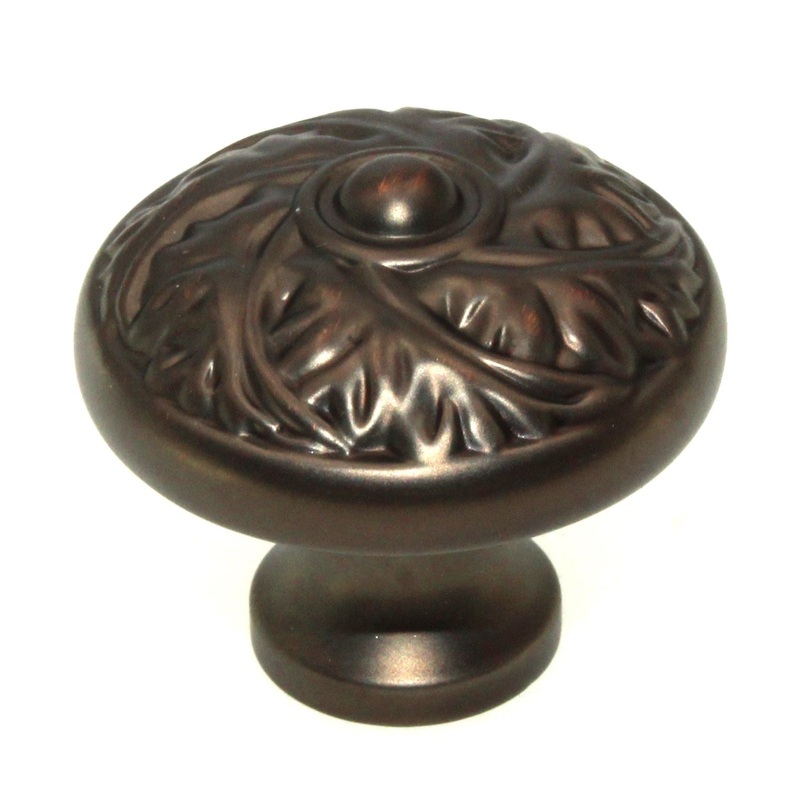 Keeler Acanthus 1 1/4 Leaf Round Solid Brass Cabinet Knob Refined Bronze D26-RB