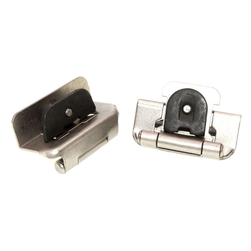 Pair Hickory Hardware Double Demoun Hinge 1/2 Overlay Satin Nickel P5310-SN