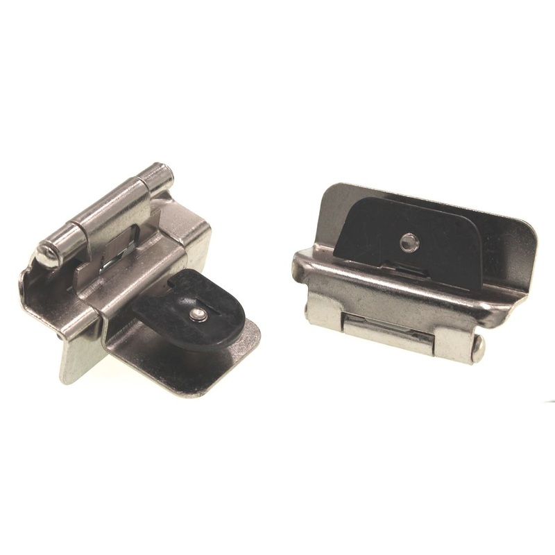 Pair Hickory Hardware Double Demountable Hinge 3/8 Inset Satin Nickel P5312-SN