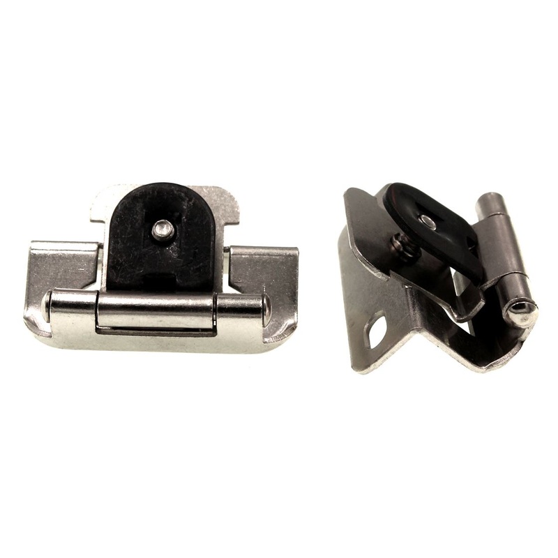 Pair Hickory Hardware Single Demoun Hinge 1/2 Overlay Satin Nickel P5313-SN