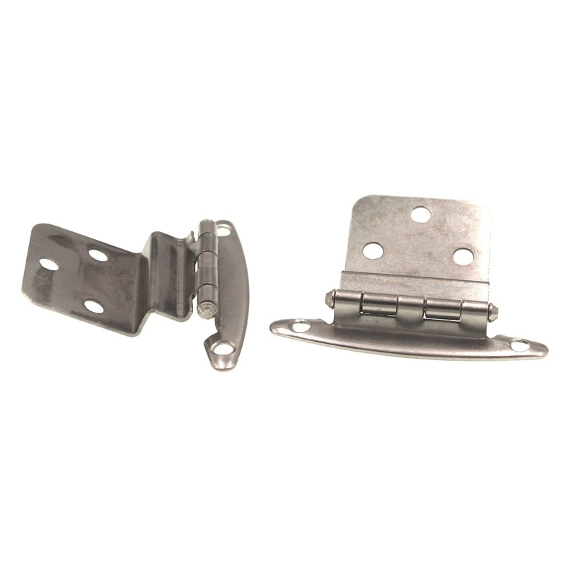 Pair of Hickory Hardware 3/8 Inset Free Swinging Hinges Satin Nickel P140-SN