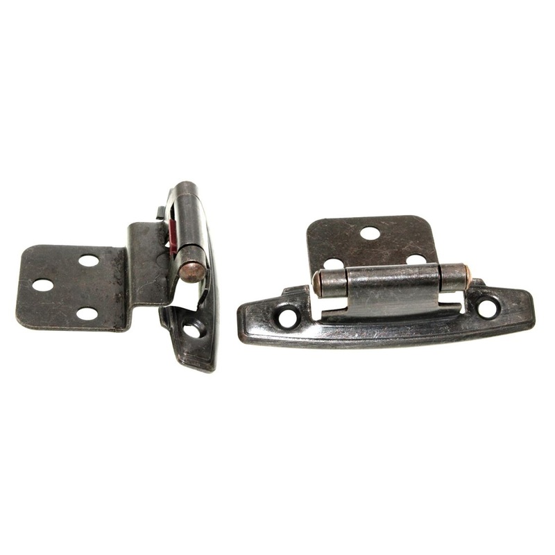 Pair of Hickory Hardware 3/8 Inset Self-Closing Hinges Vintage Bronze P295-VB