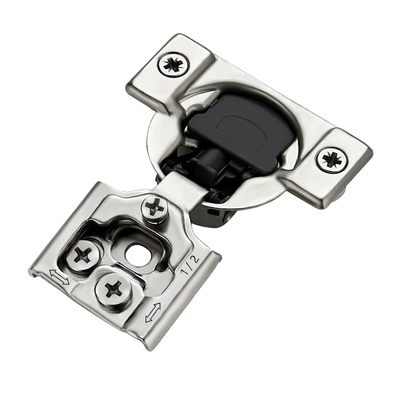 Ravinte Soft-Close 1/2 Overlay Concealed Hinge Nickel Finish With Dowels
